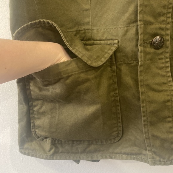 Ralph Lauren Petite Military / Safari Style Short Sleeve Button-Up Top - Picture 4 of 14